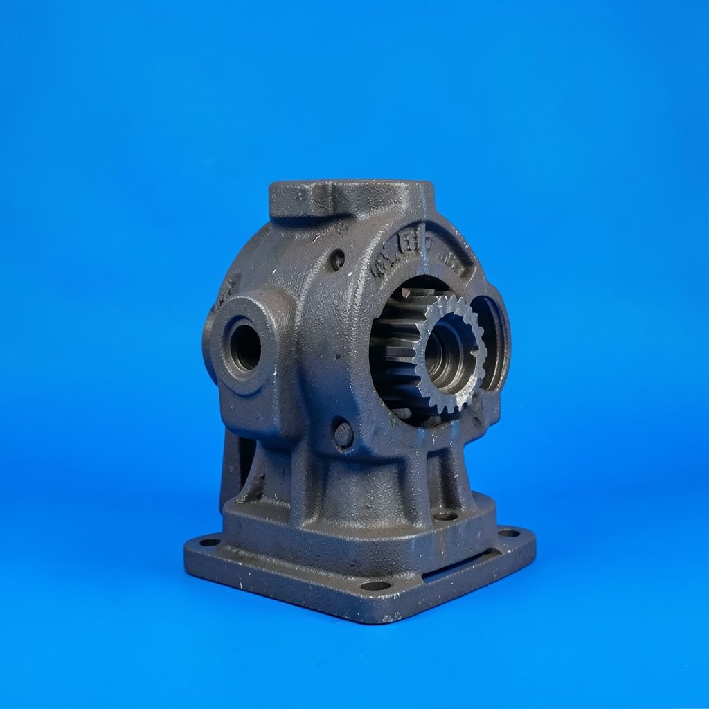Close-up of a robust PEW jaw crusher with heavy steel construction on a clean studio backdrop, conveying industrial strength and precision engineering.