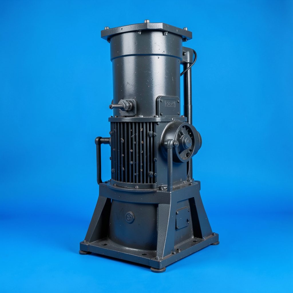 Mobile cone crusher unit on tracks, compact industrial design in steel gray with orange accents, studio-lit against a seamless backdrop showing portability