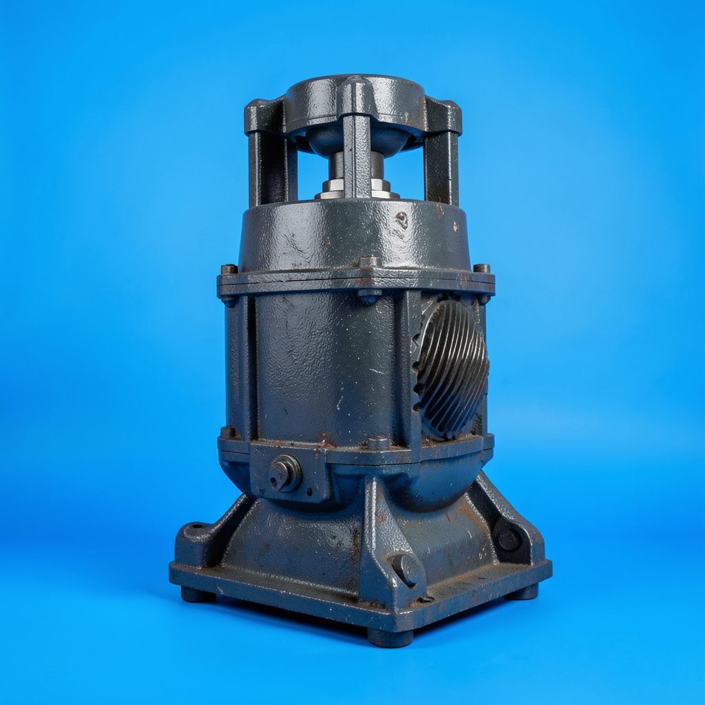 PFW impact crusher with heavy-duty rotor housing in dark gray and safety-yellow accents, isolated on a seamless white background.